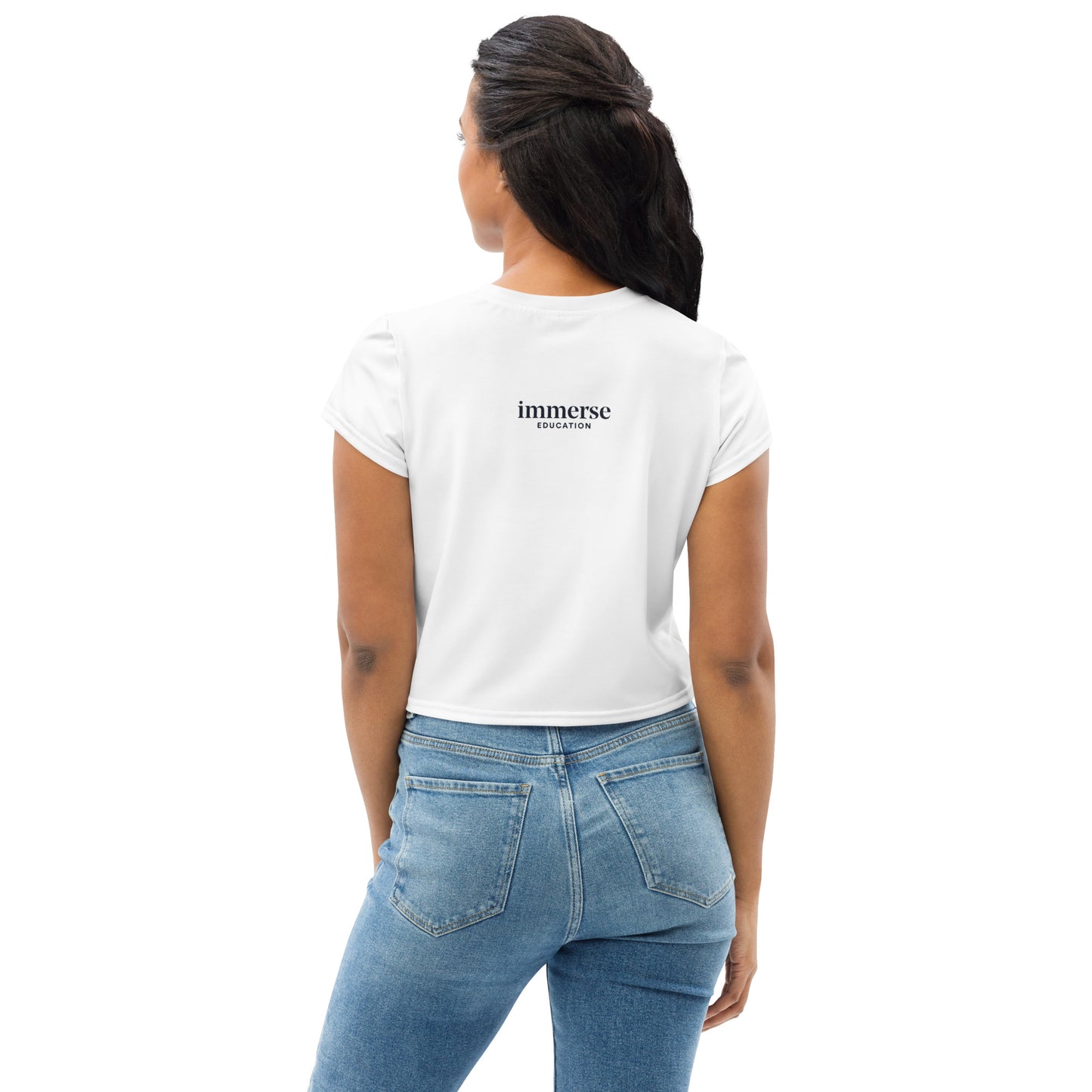 White Immerse Crop Leavers Tee - Cambridge 2023