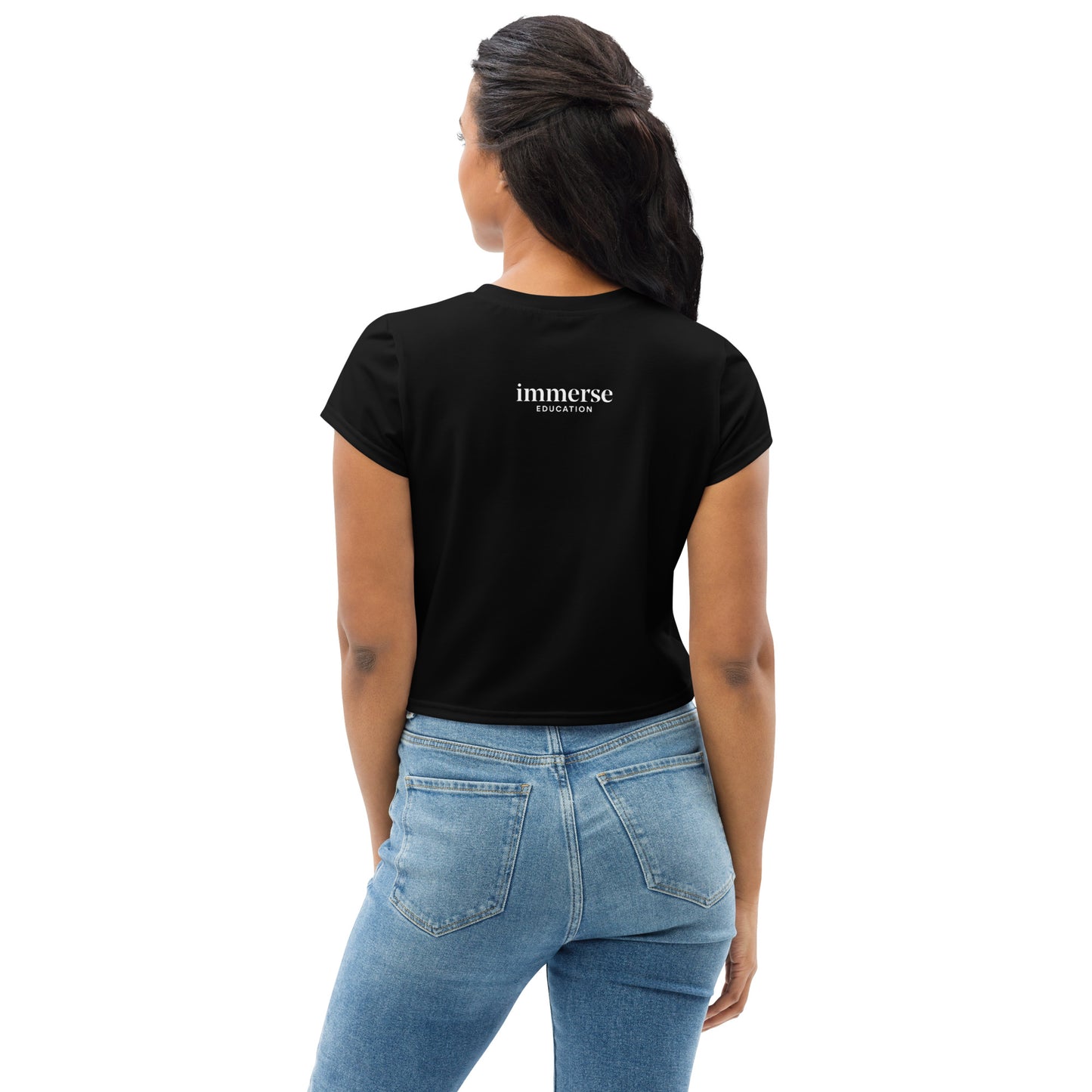 Black Immerse Crop Leavers Tee - Cambridge 2023