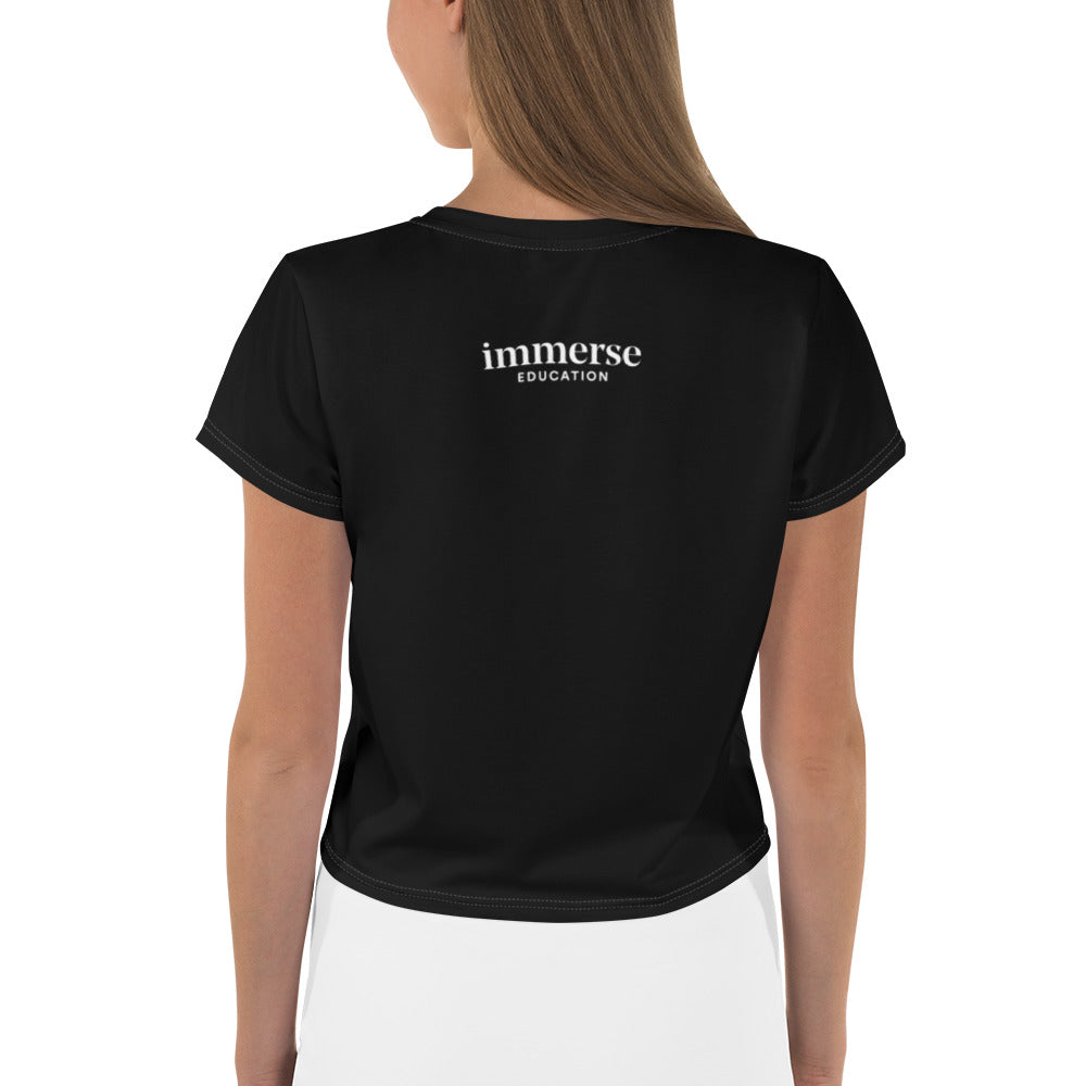Black Immerse Crop Leavers Tee - Oxford 2023