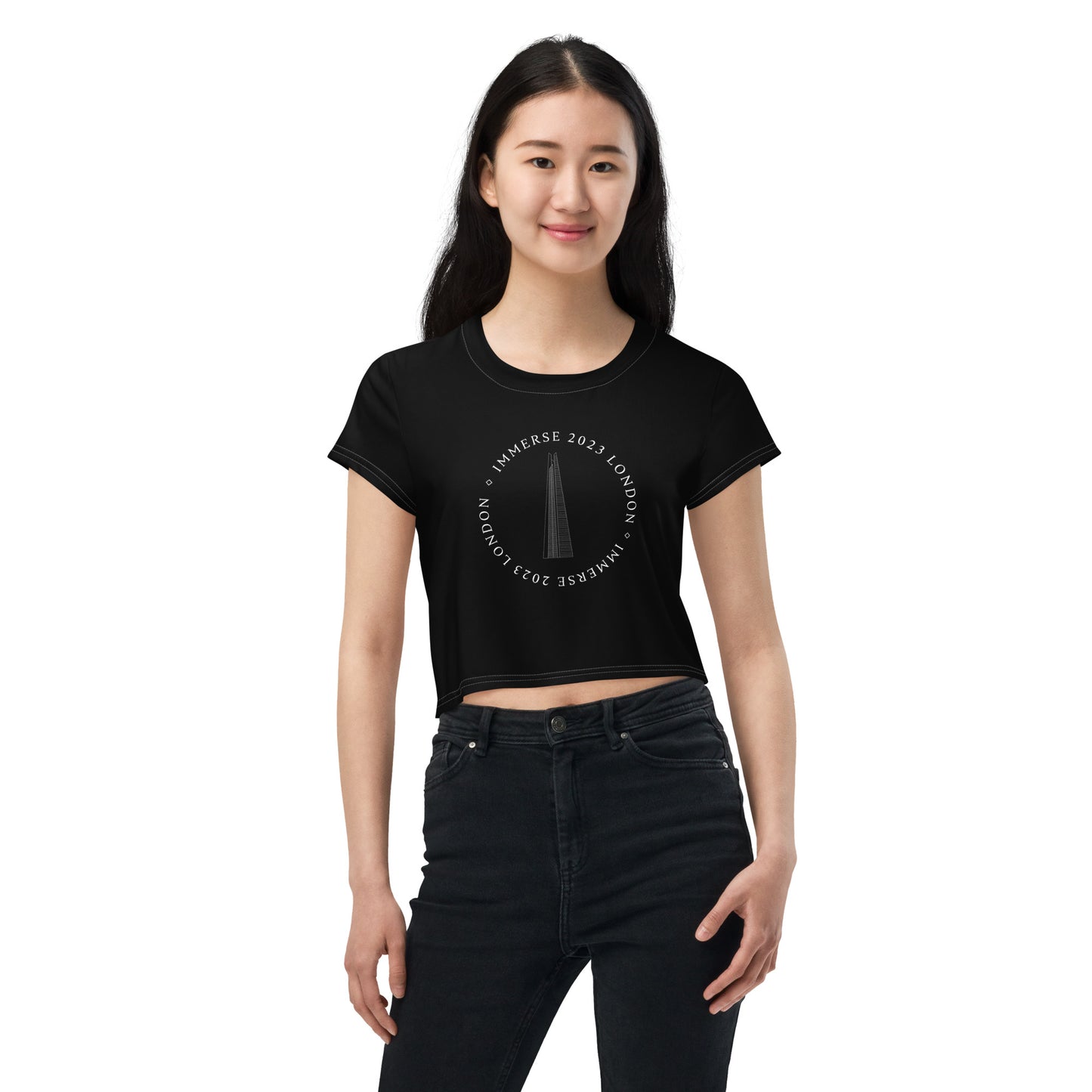Black Immerse Crop Leavers Tee - London 2023