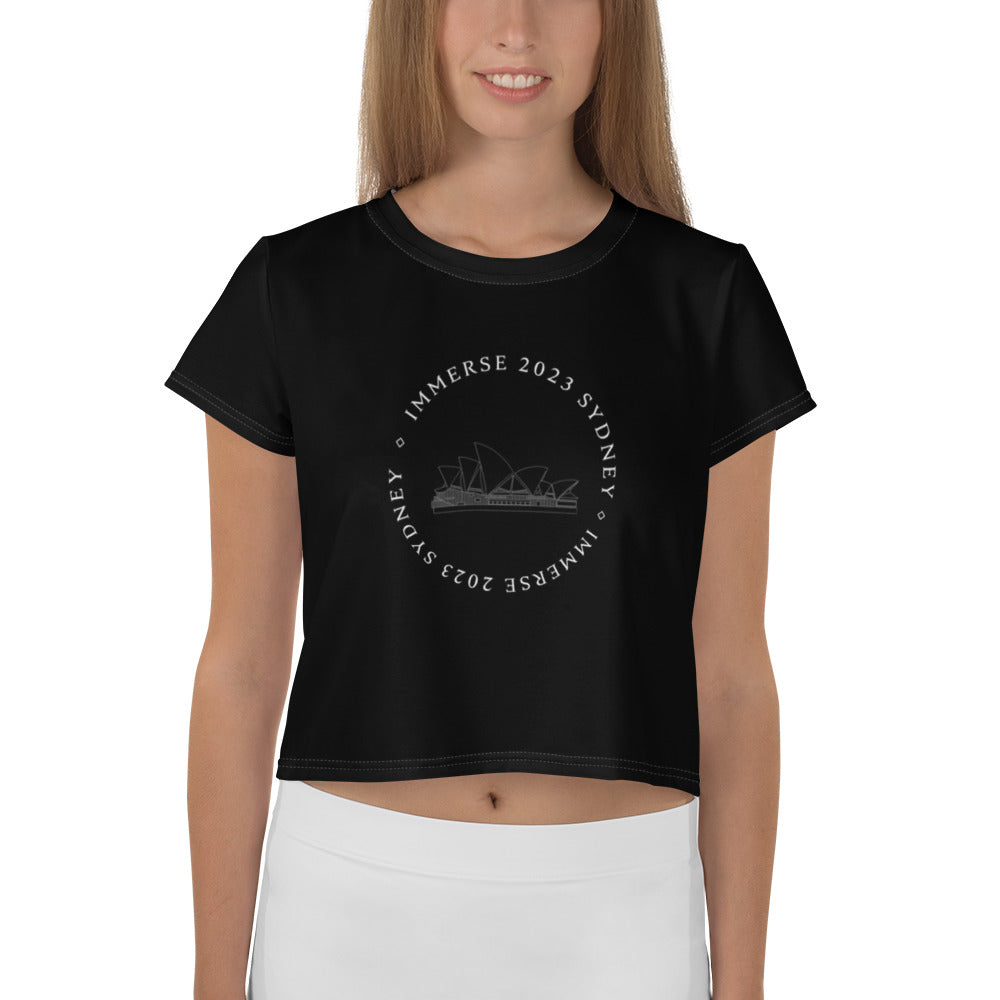 Black Immerse Crop Leavers Tee - Sydney 2023