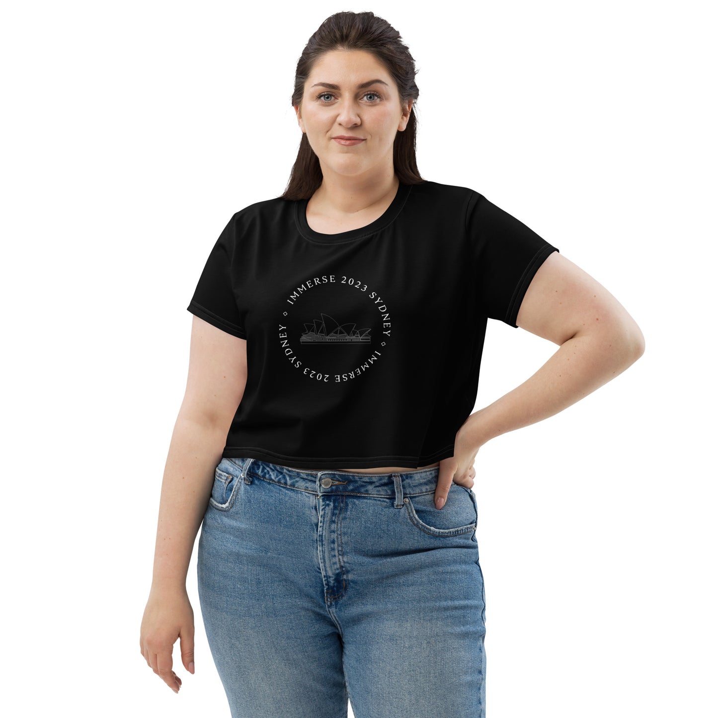 Black Immerse Crop Leavers Tee - Sydney 2023