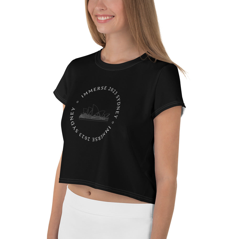 Black Immerse Crop Leavers Tee - Sydney 2023