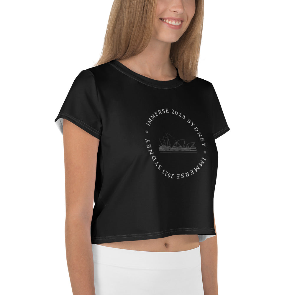 Black Immerse Crop Leavers Tee - Sydney 2023
