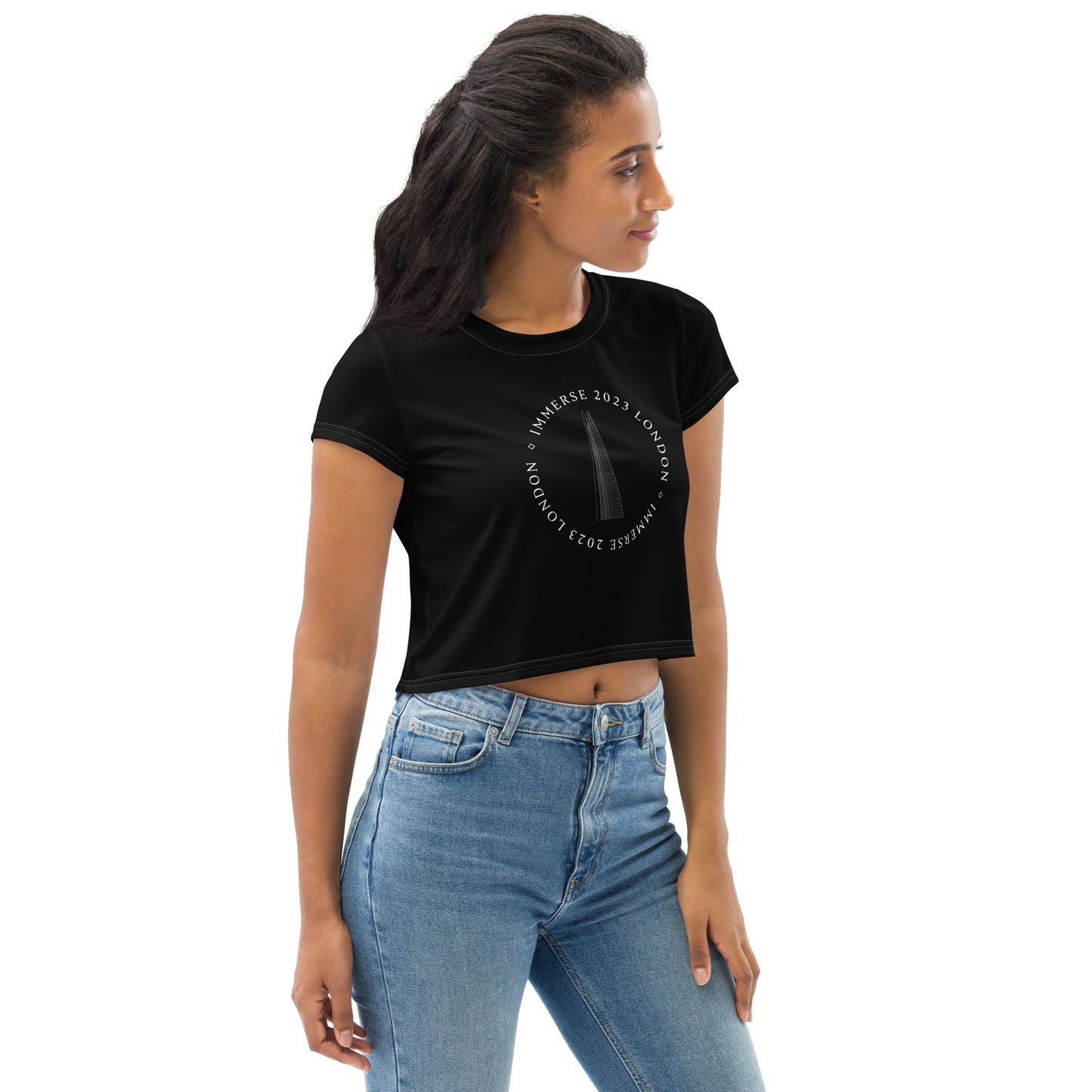 Black Immerse Crop Leavers Tee - London 2023